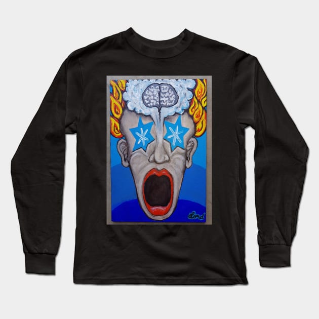 Eyes popped..mouth dropped..tiny mind blown !!! Long Sleeve T-Shirt by Luke Lord